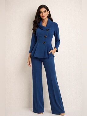 NWT Joseph Ribkoff Shawl Collar Formal Blazer and Pants in the color Nightfall